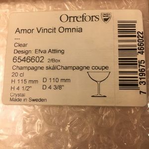Orrefors Amor Vincit Omnia Champ Glass - set 2